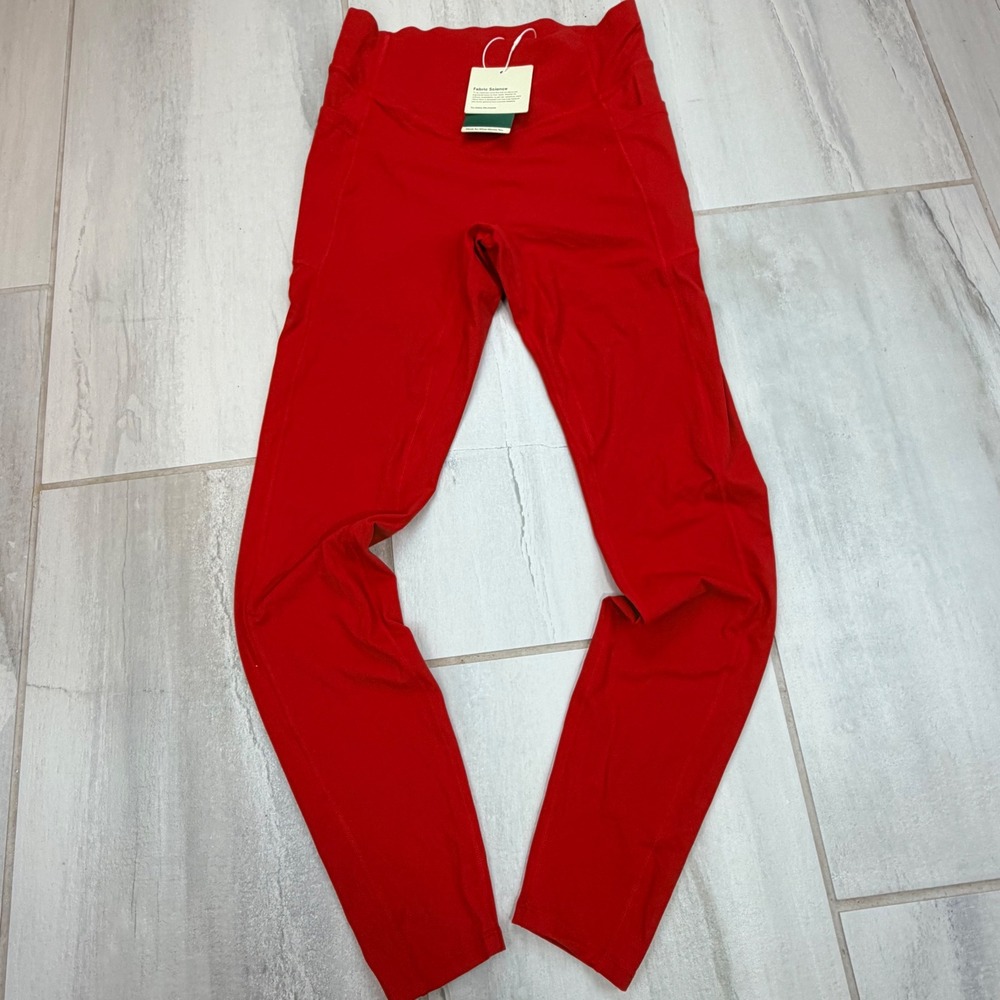 Halara UltraSculpt M Red High Rise Crossover Scrunch Butt Pocket Leggings NWT